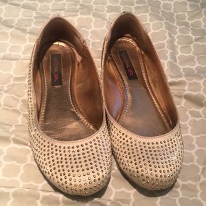 Gold studded ballet flats